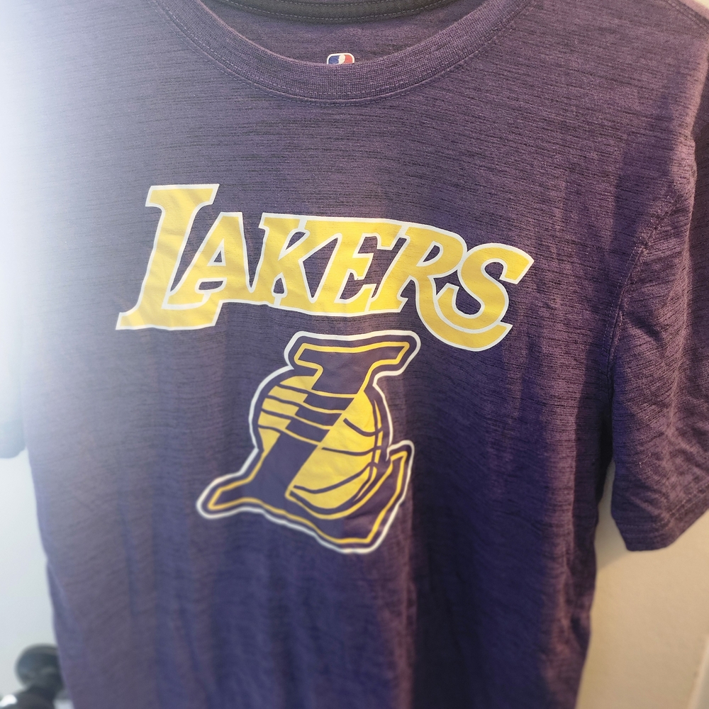 NBA Purple and Yellow Lakers Short Sleeve Tee